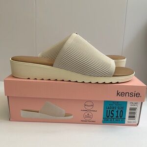 Kensie Cream Mules Minimalist Design